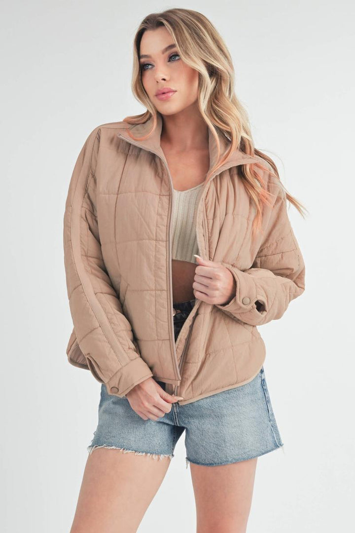 AEMI+CO - Bebe Puffer Jacket in Mauve Swoon