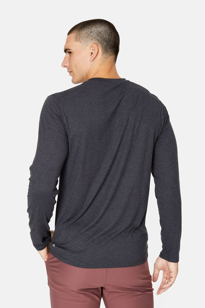 7DIAMONDS - Core™ Long Sleeve Henley in Charcoal