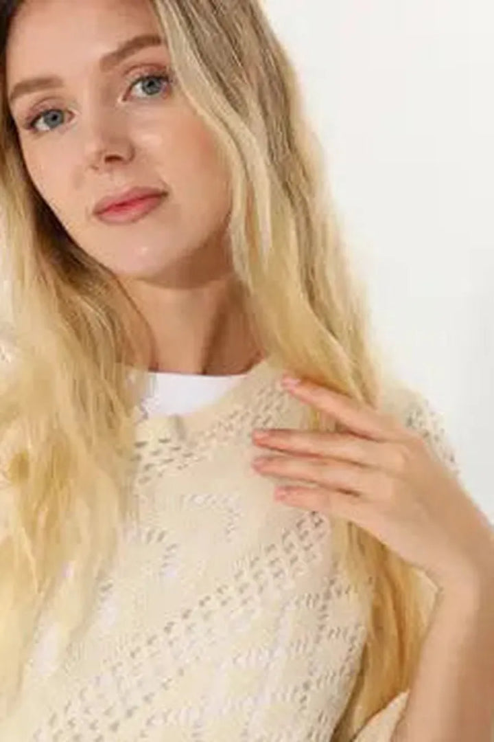 Leto Accessories - Women Hollow Knit Triangle Tassel Poncho Shawl