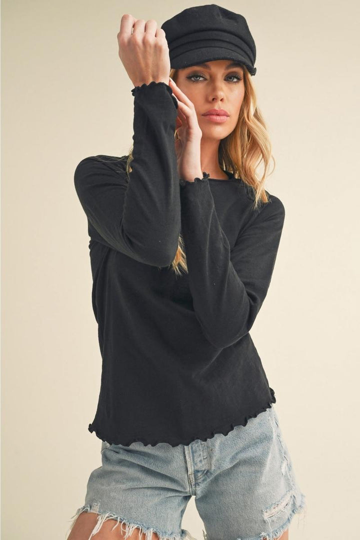 AEMI+CO - Gwen Baby Long Sleeve Tee in Black