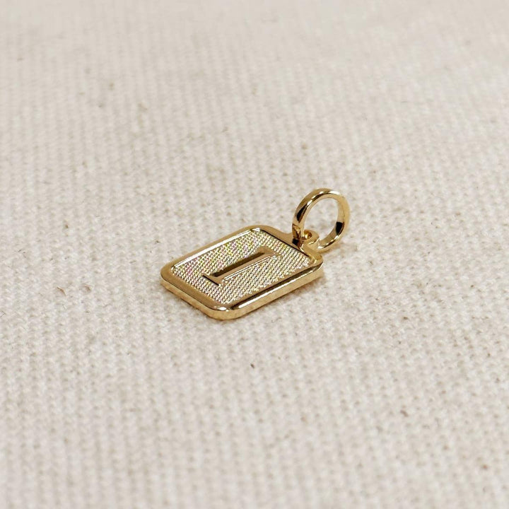 GoldFi - Textured Initial Plate Pendant in Gold Filled