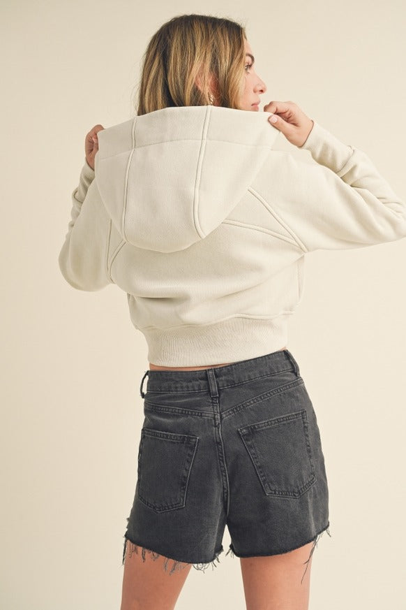 AEMI + CO - Deva Cropped Hooded Jacket