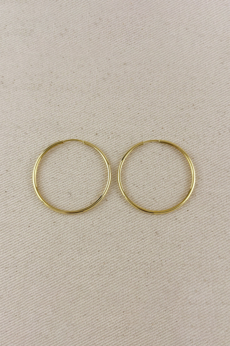 GoldFi - 18k Gold Filled Hollowed Endless Continuous Hoop Earrings