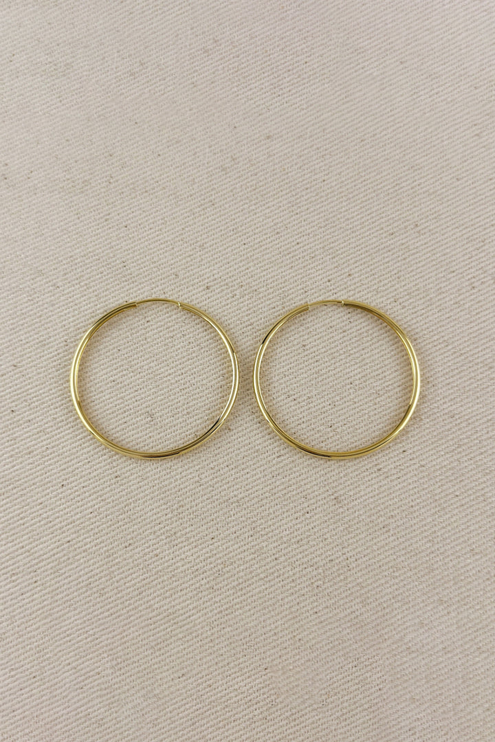 GoldFi - 18k Gold Filled Hollowed Endless Continuous Hoop Earrings