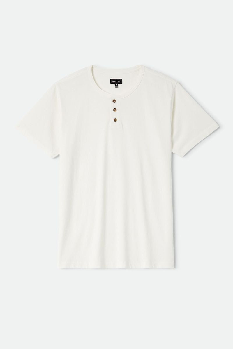 Brixton - Baseline Henley Tee in Off White Vintage Wash
