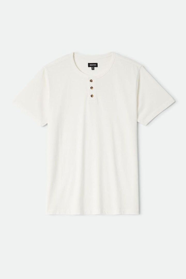 Brixton - Baseline Henley Tee in Off White Vintage Wash