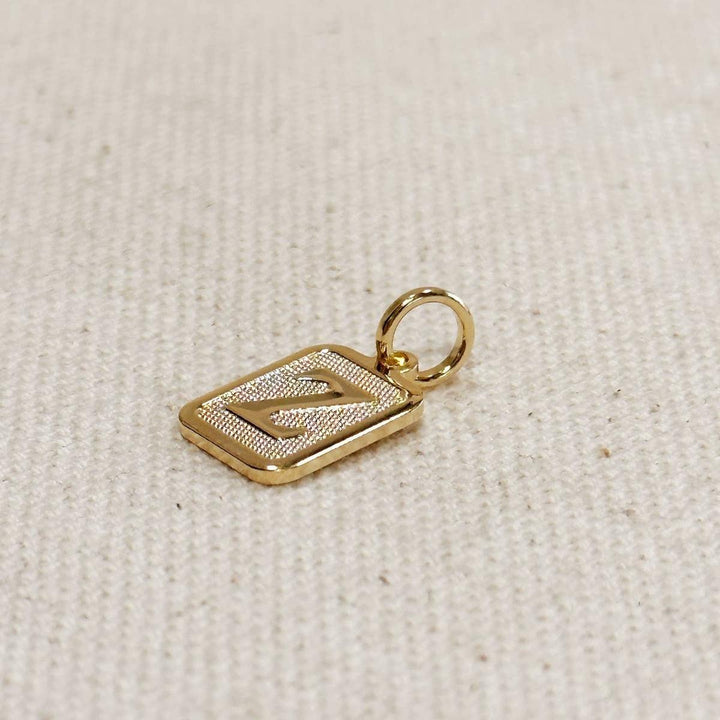 GoldFi - Textured Initial Plate Pendant in Gold Filled
