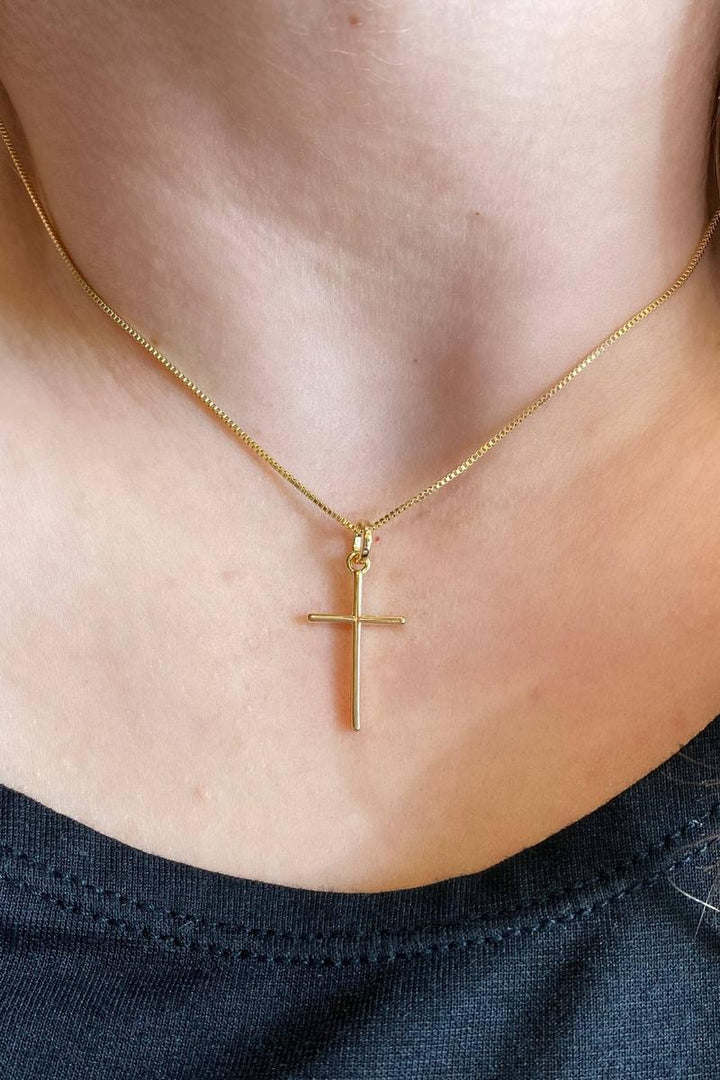GoldFi - 18k Gold Filled Thin Plain Cross Pendant