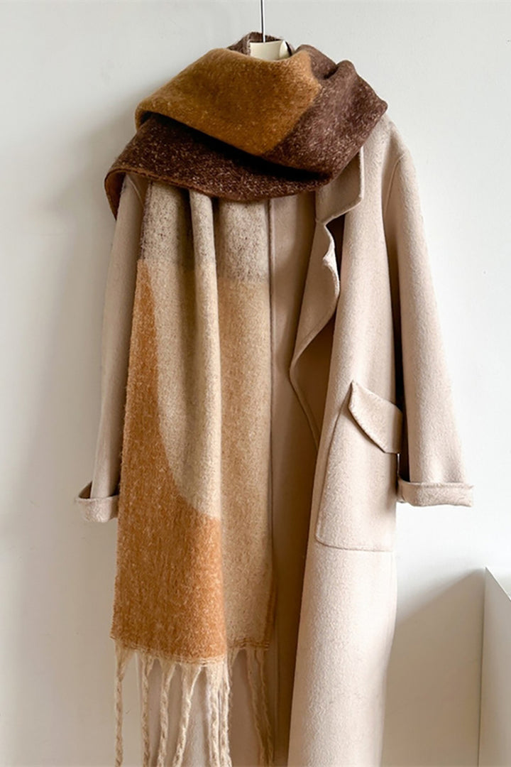 ACCITY - Geometric Fringe Wool Scarf