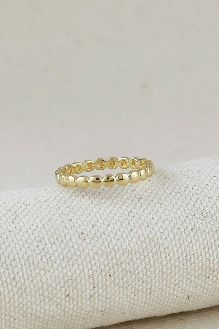 GoldFi - 18k Gold Filled Flat Beaded Band Ring