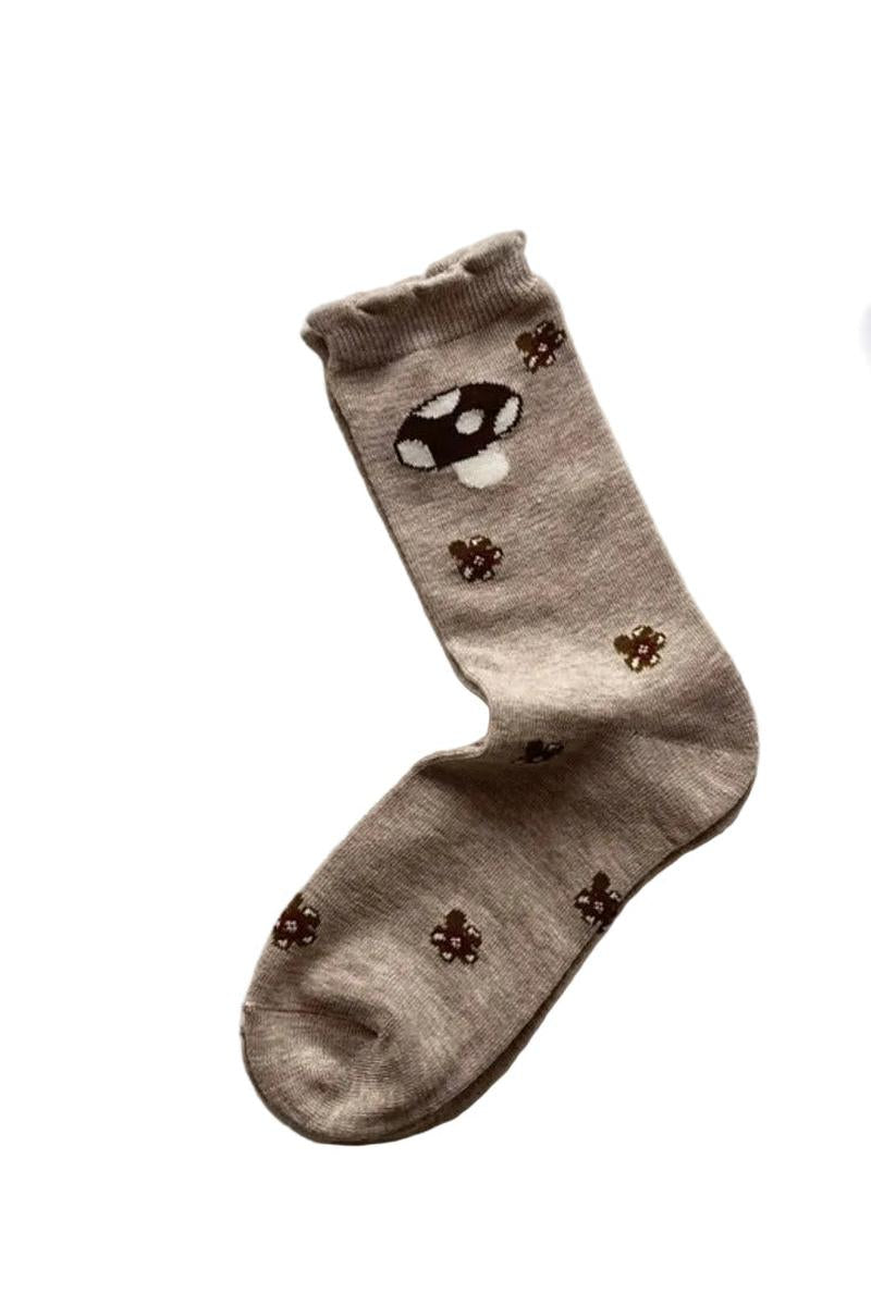 LoveLina - Mushroom Flower Socks in Mushroom