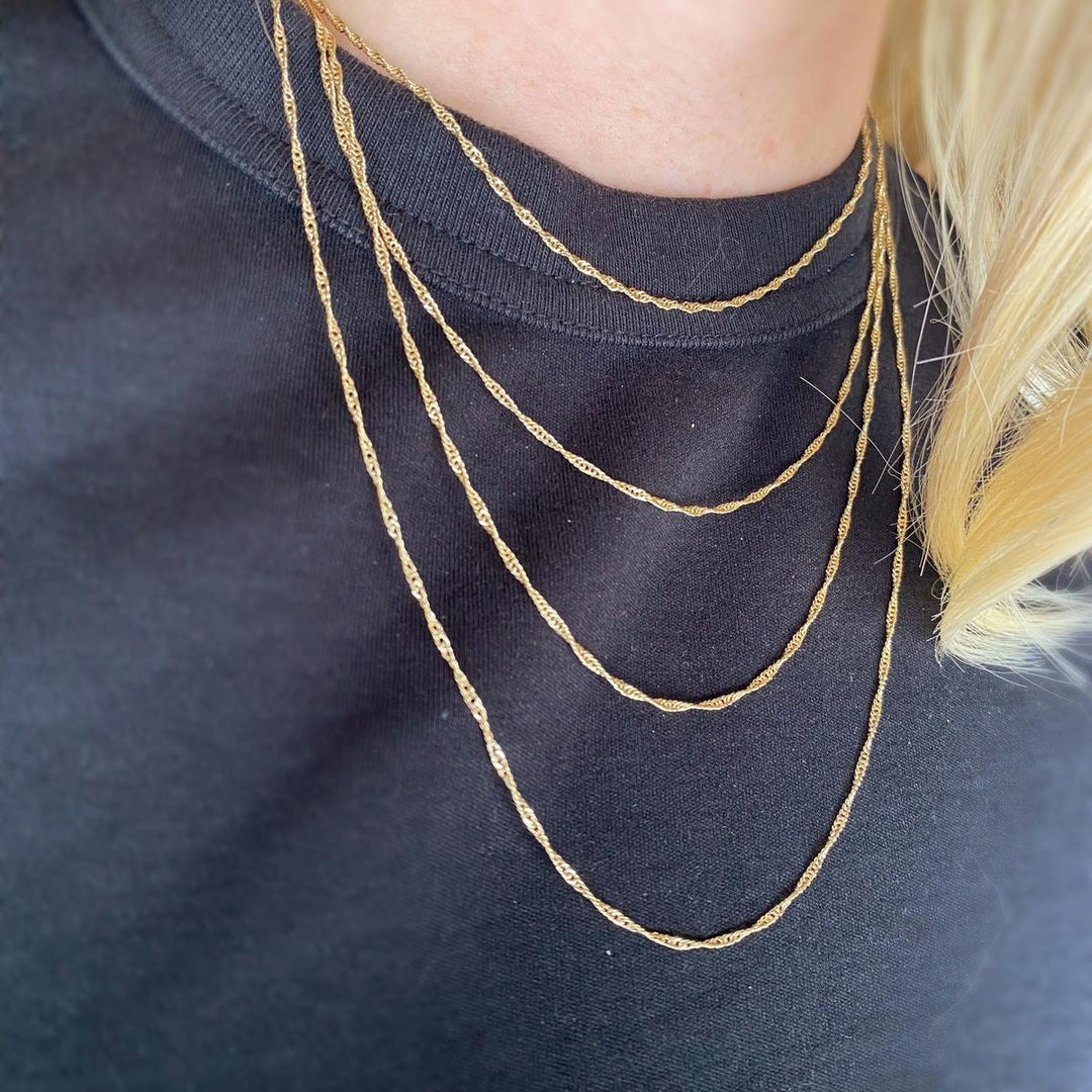 Goldfi - 18k Gold Filled 1.3mm Singapore Chain