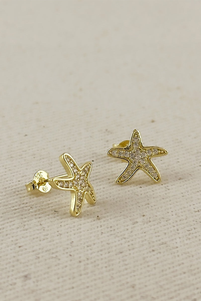 GoldFi - 18k Gold Filled Cubic Zirconium Sea Star Stud Earrings