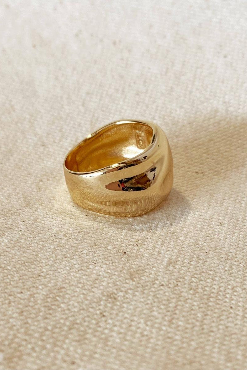 GoldFi - 18k Gold Filled Wavy Wide Band Ring