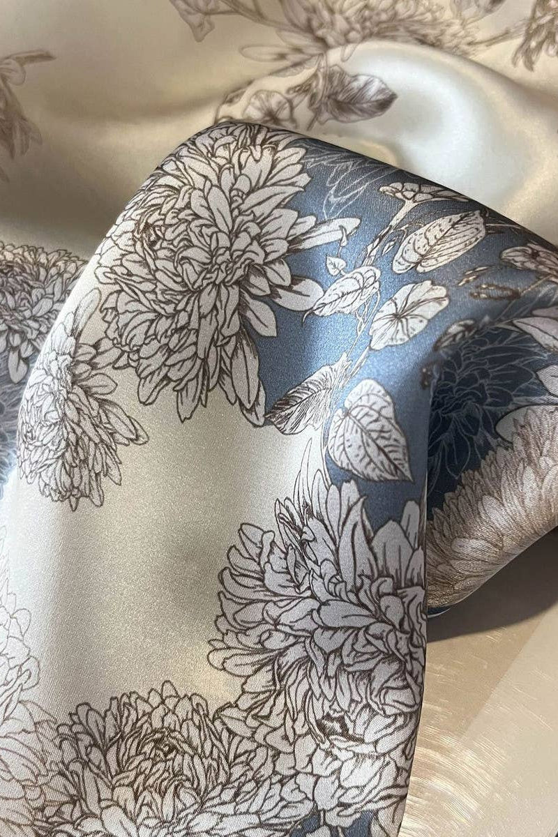 ACCITY - 100% Mulberry Silk Square Scarf