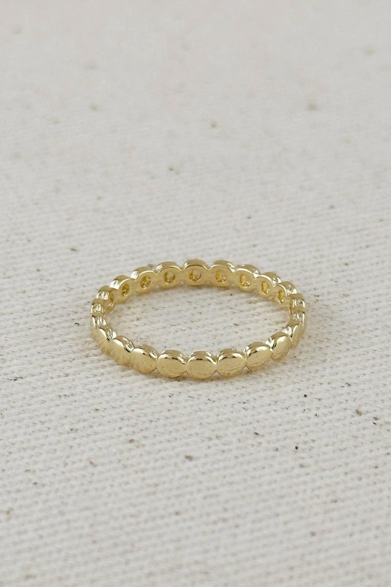 GoldFi - 18k Gold Filled Flat Beaded Band Ring