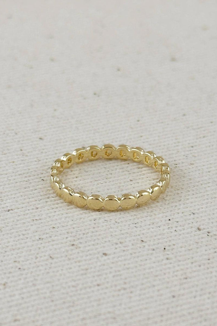 GoldFi - 18k Gold Filled Flat Beaded Band Ring