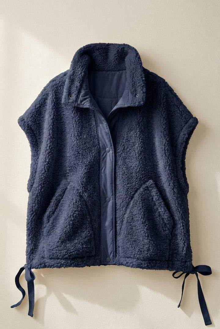 Urban Daizy - Oversized Sherpa Fleece Boho Western Layering Vest