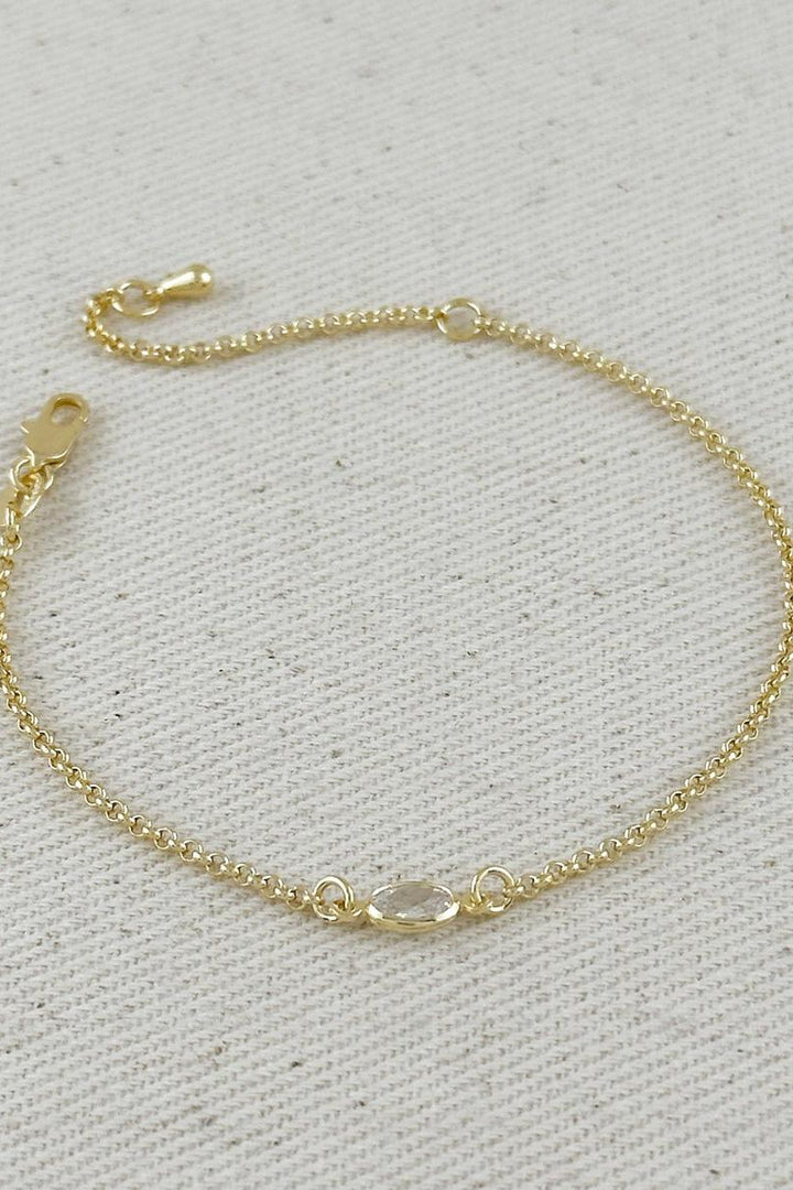 GoldFi - 18k Gold Filled CZ Solitaire Bracelet