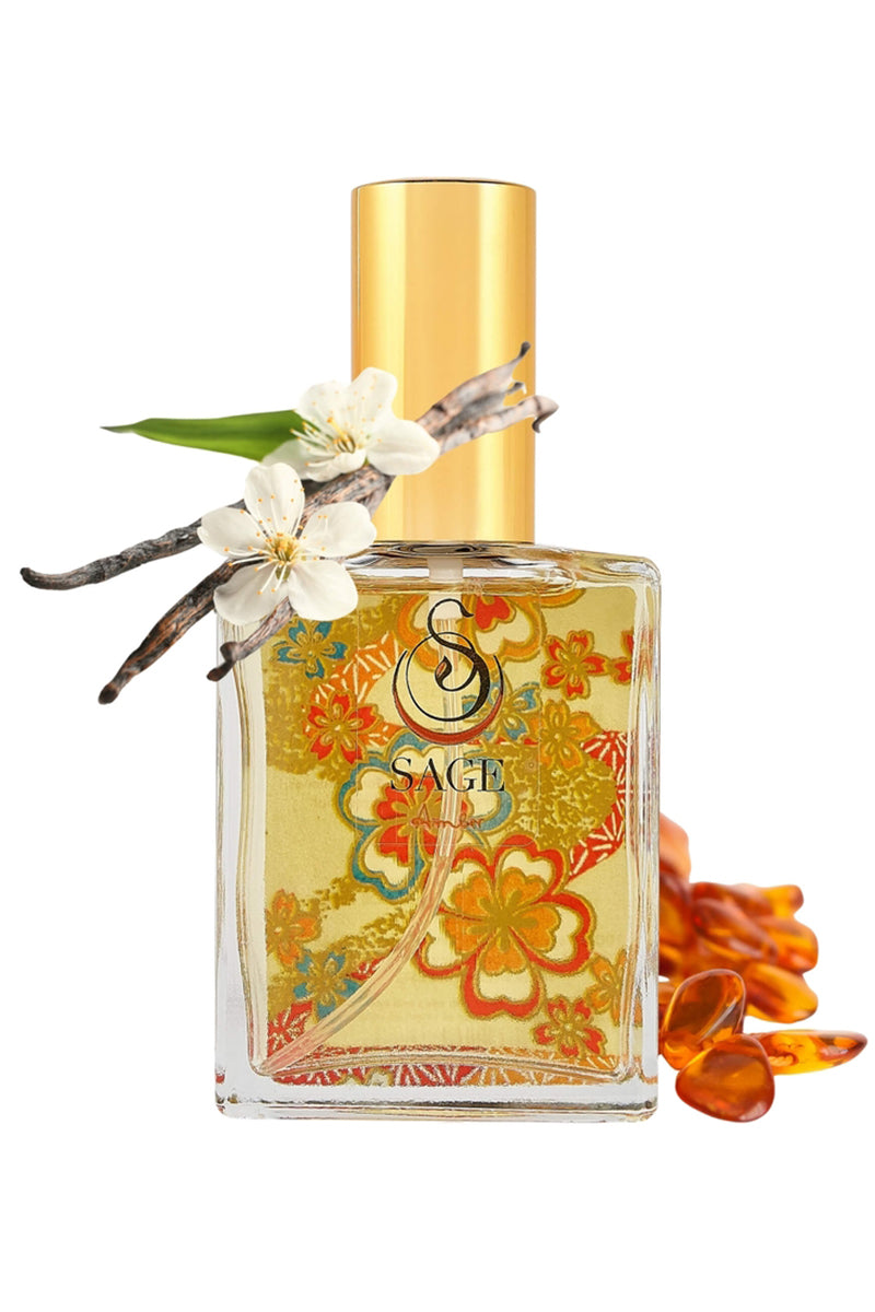 Sage - Amber Organic Perfume Spray - Long Lasting Fragrance - 2 oz