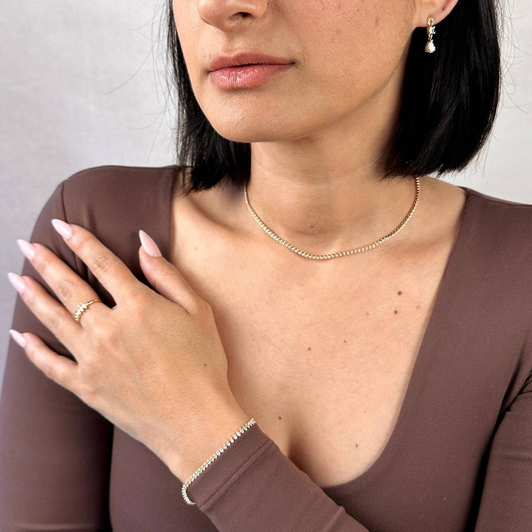 GoldFi - 18k Gold Filled Marquise Tennis Necklace