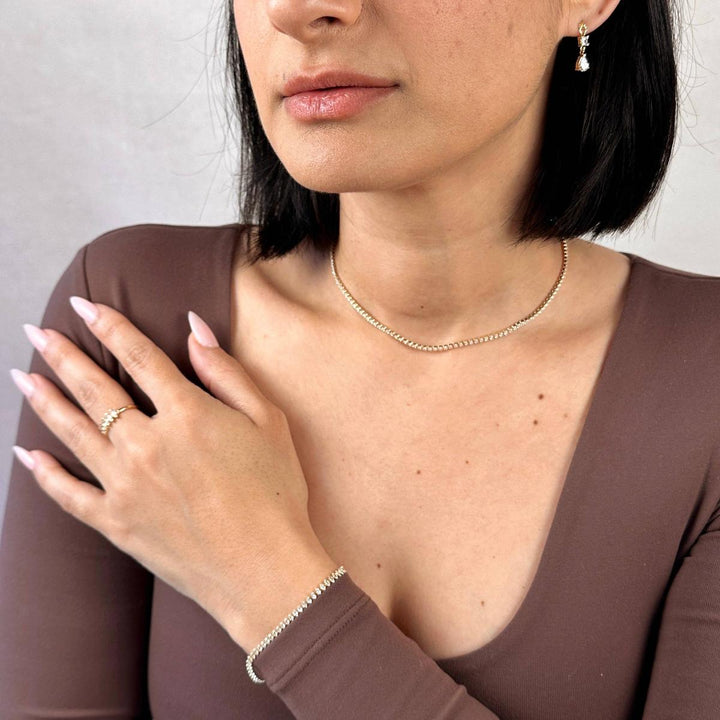 GoldFi - 18k Gold Filled Marquise Tennis Necklace