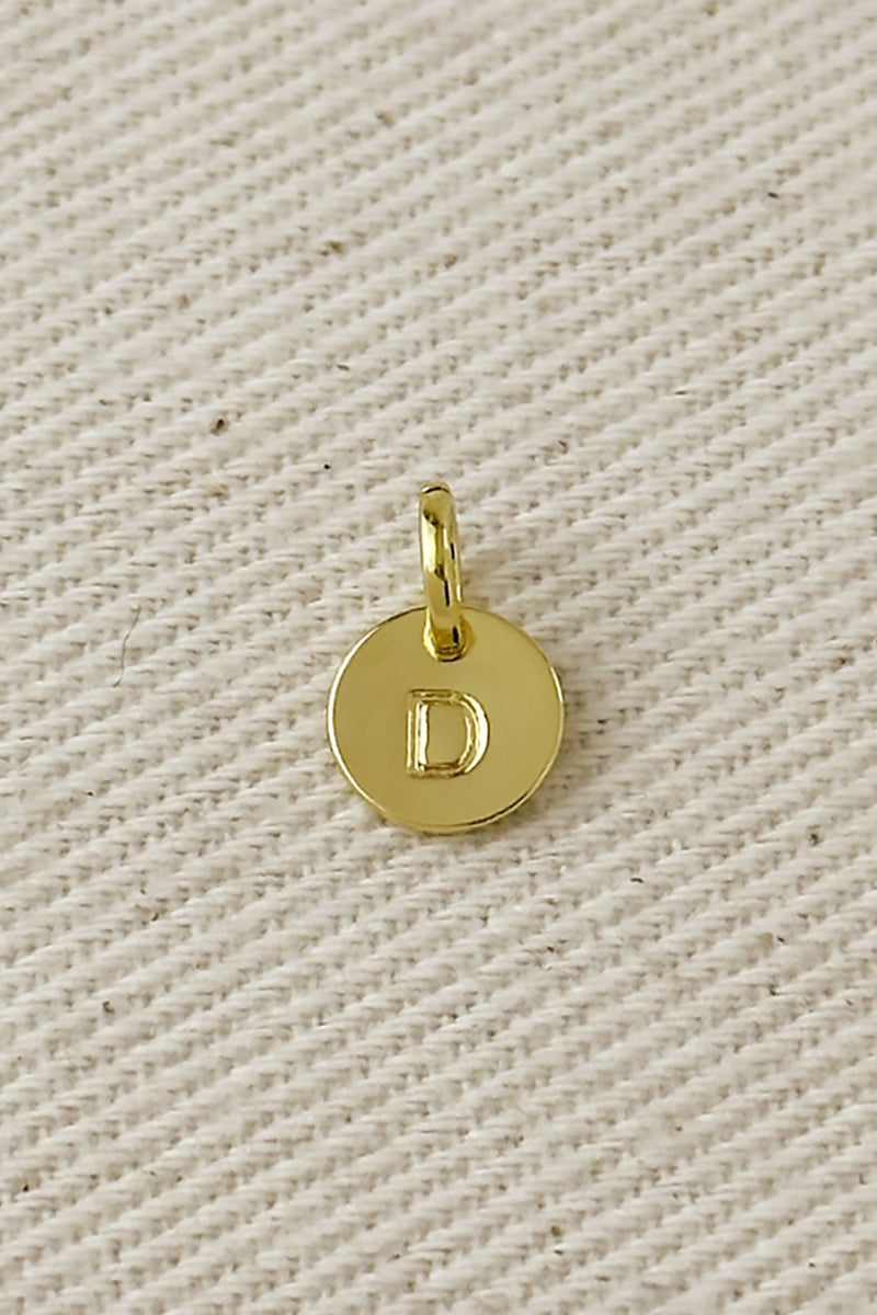 GoldFi - Stamped Tiny Initial Letter Charm in 18k Gold Fill