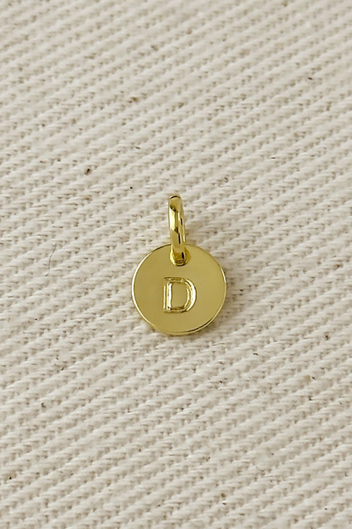GoldFi - Stamped Tiny Initial Letter Charm in 18k Gold Fill