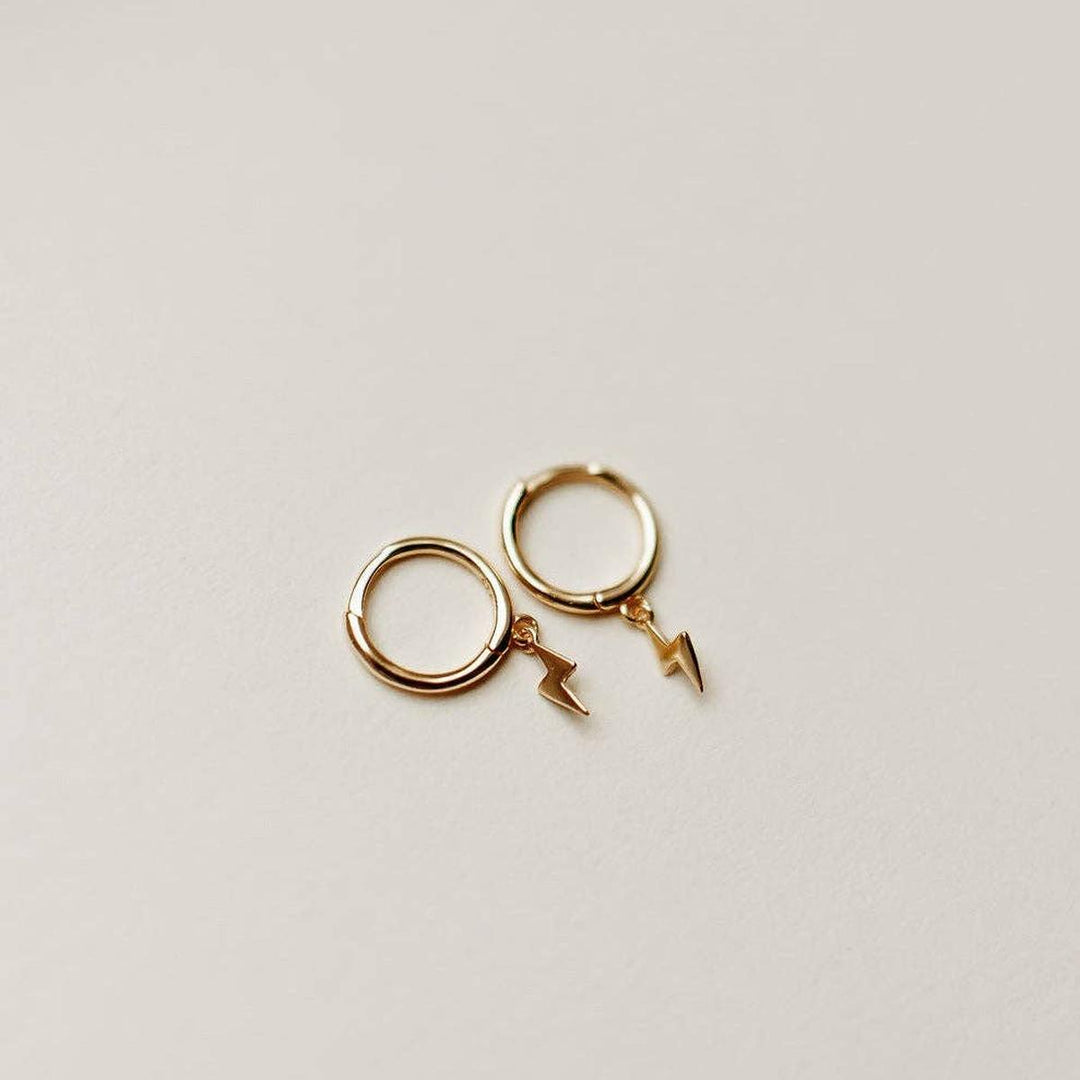 Mauve Jewelry Co. - Lightning Hoops in Gold Vermeil