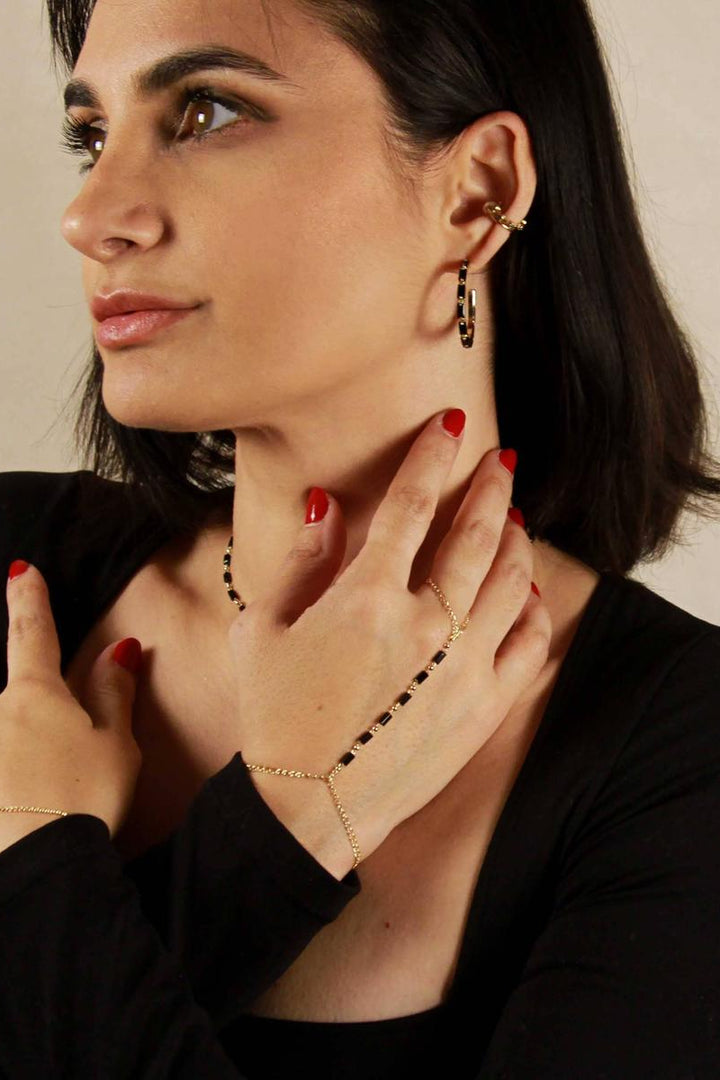 GoldFi - Black Crystals Hand Chain