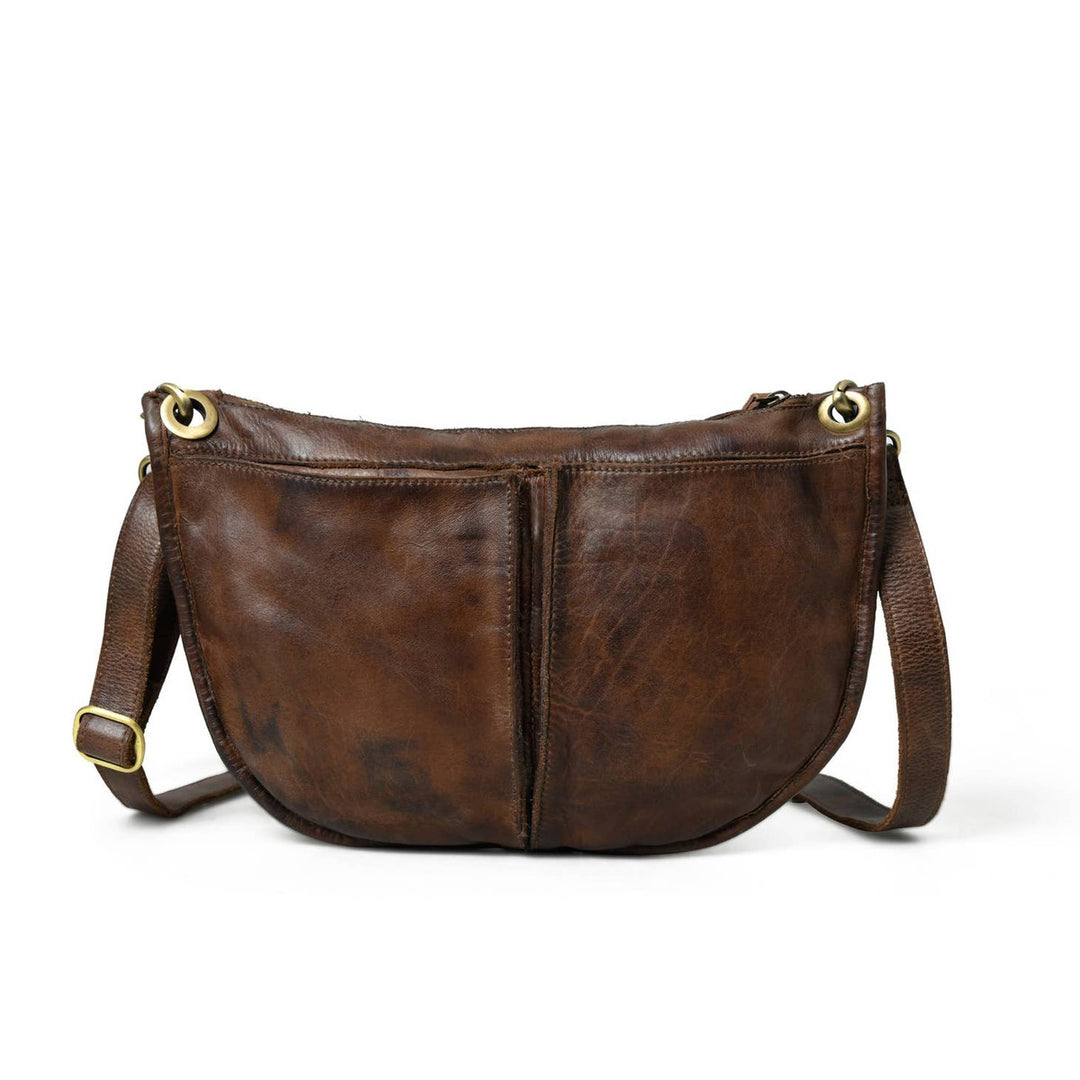 Cut n' Paste - "Moon" Cross Body Bag in Brown