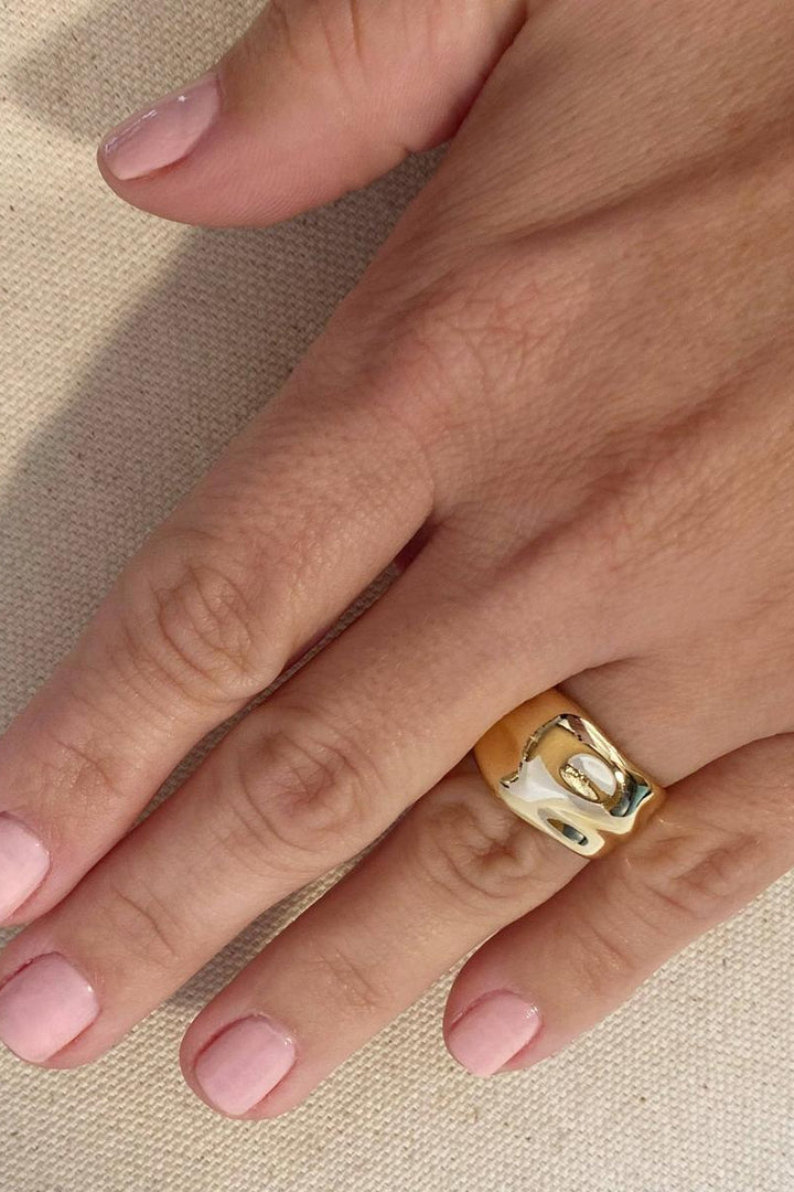 GoldFi - 18k Gold Filled Wavy Wide Band Ring