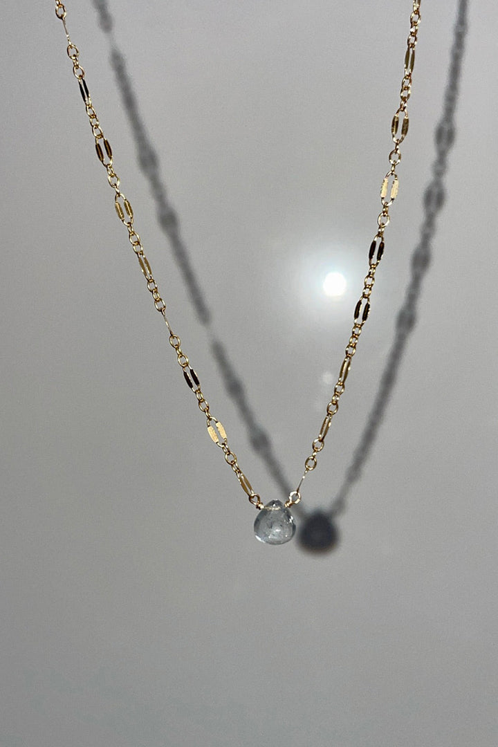 Tree Myriah - Aquamarine Lillie Necklace in Gold