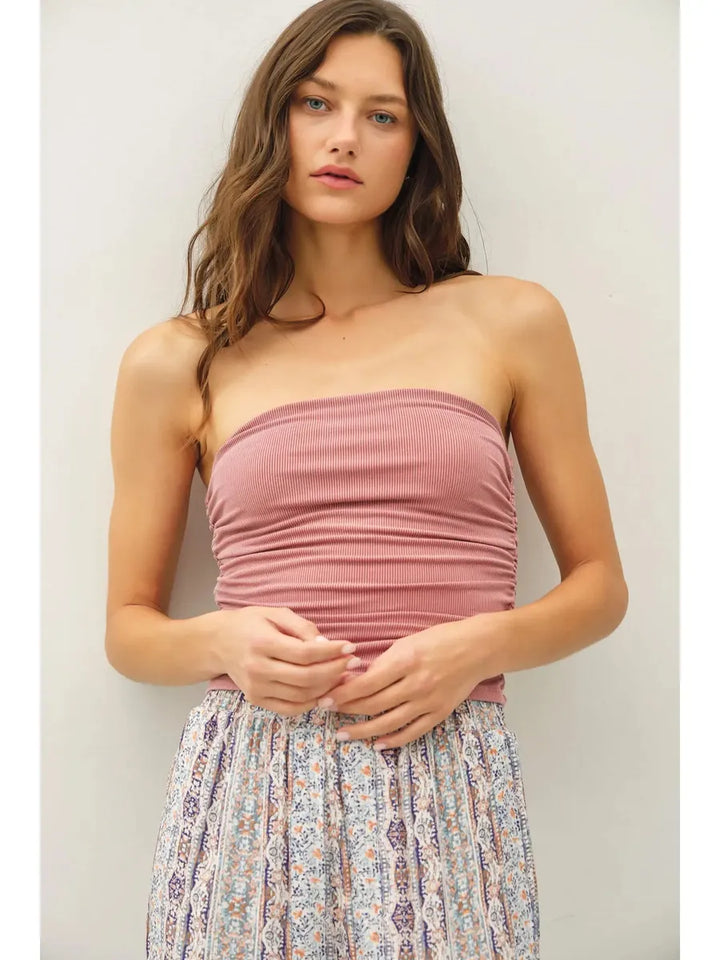 Be Cool - Jersey Ruched Crop Tube Top