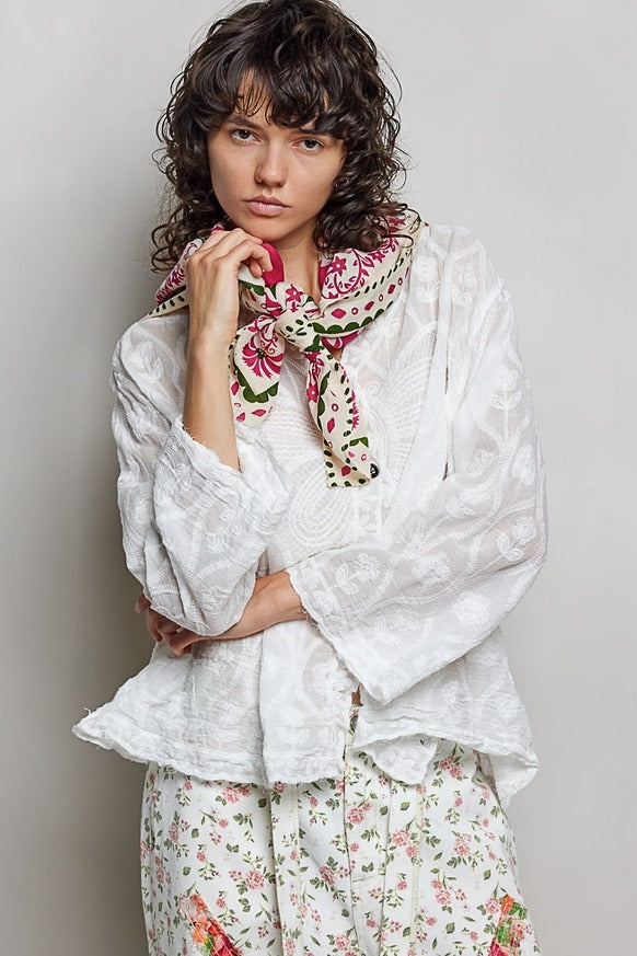 Pol Clothing - Floral Patterned Multi Style Wrap Scarf
