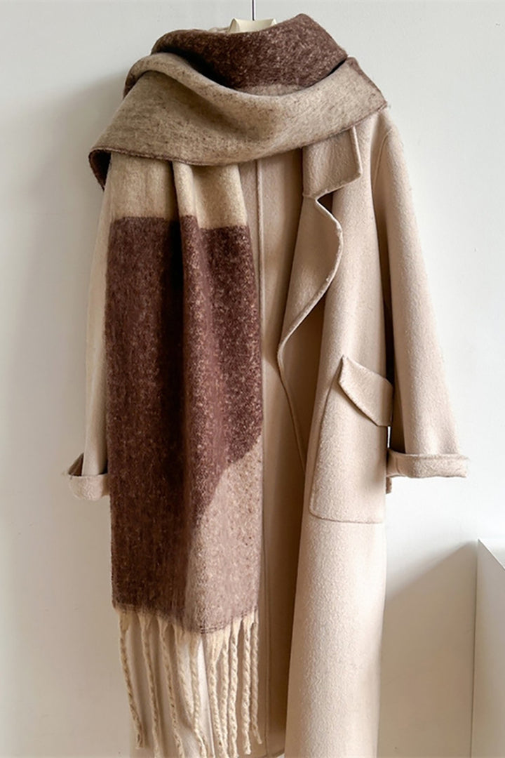 ACCITY - Geometric Fringe Wool Scarf