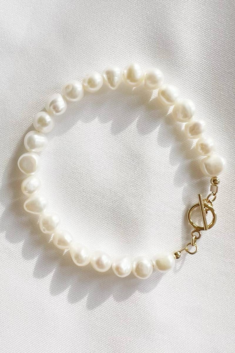 True by Kristy Jewelry - Saltwater Toggle Freshwater Pearl Gold Filled Bracelet