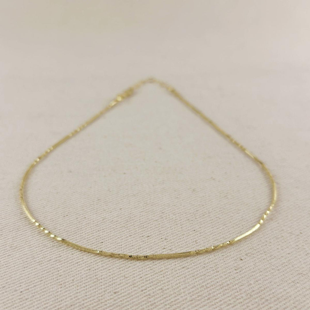 GoldFi - 18k Gold Filled Interspersed Twisted Box Chain 1.0mm Thickne