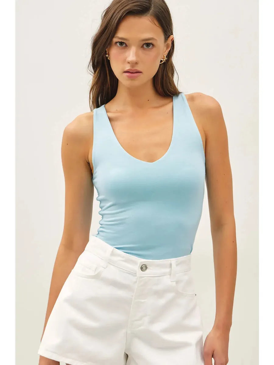 Be Cool - Basic Full Length V-Neck Tank