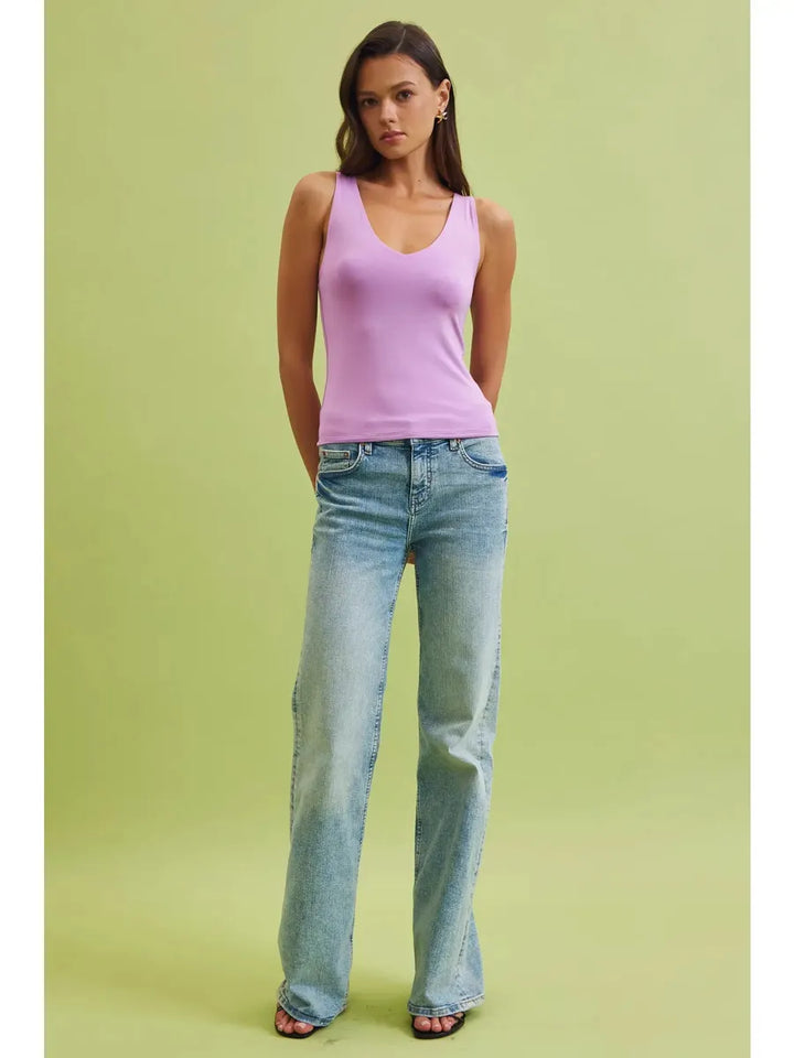 Be Cool - Basic Full Length V-Neck Tank