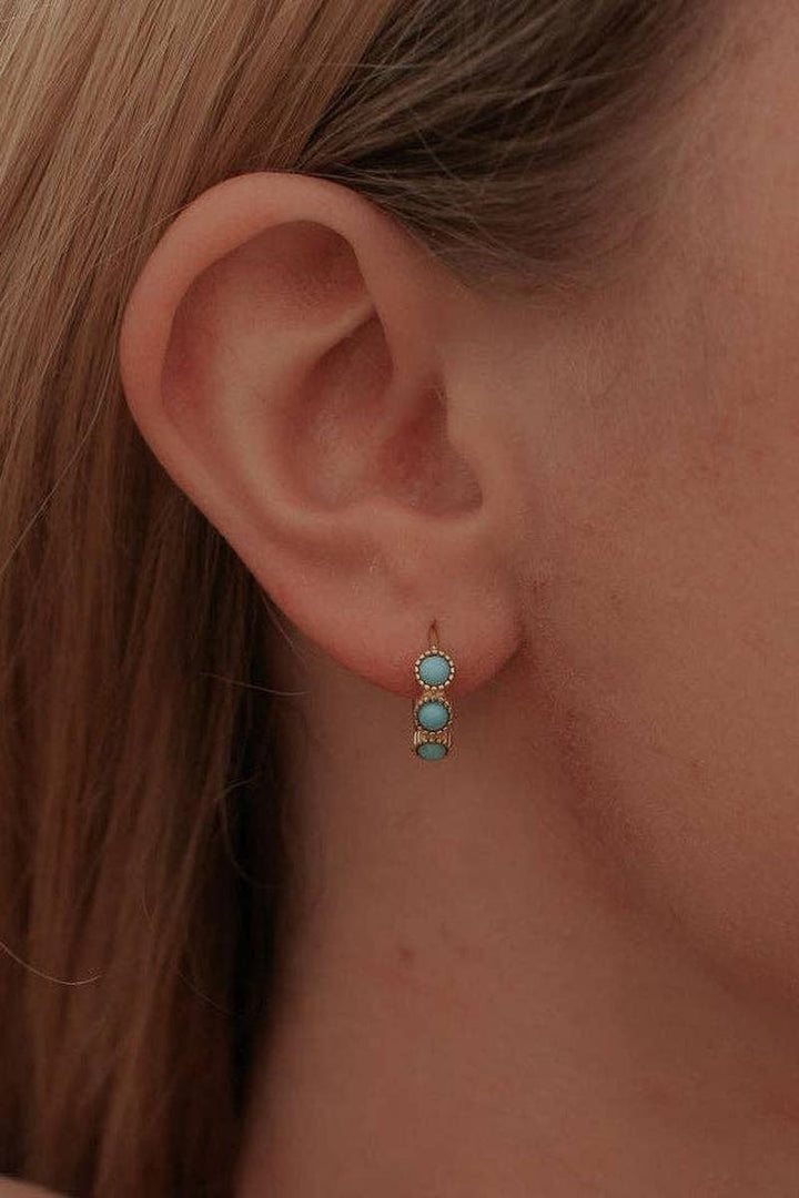 Mauve Jewelry Co. - Lainey Turquoise Hoops