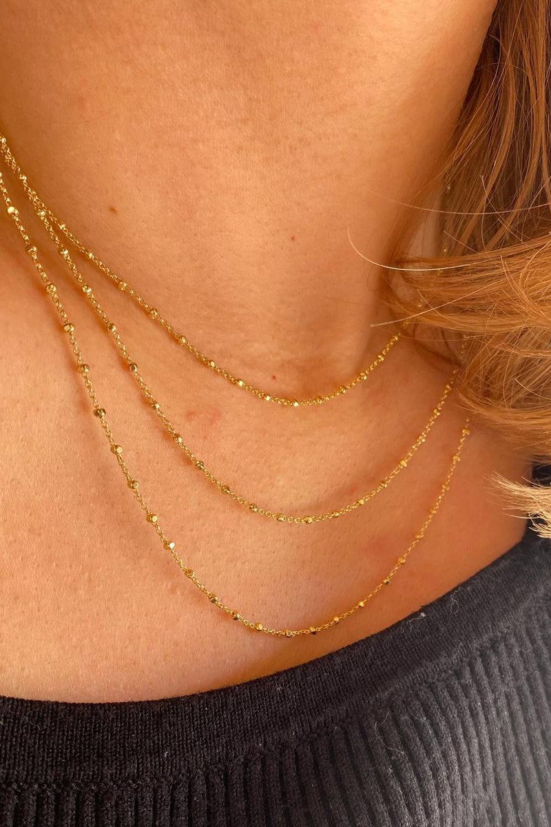 GoldFi - 18k Gold Filled 1mm Spaced Beaded Chain
