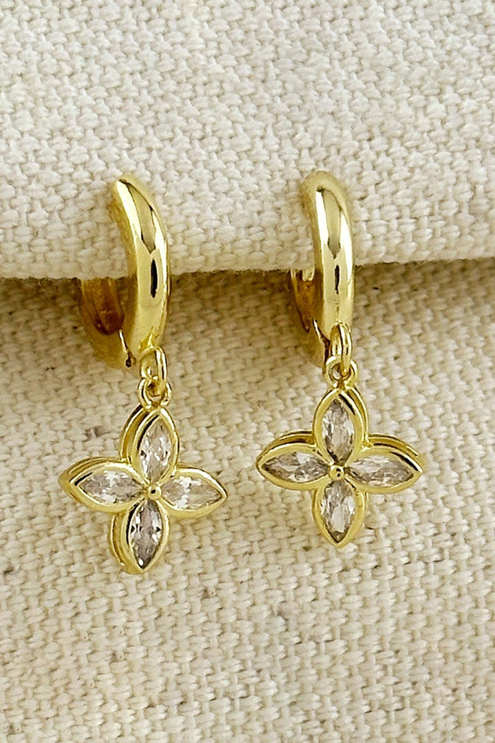 GoldFi - 18k Gold Filled Cubic Zirconium Flower Hoop Earrings