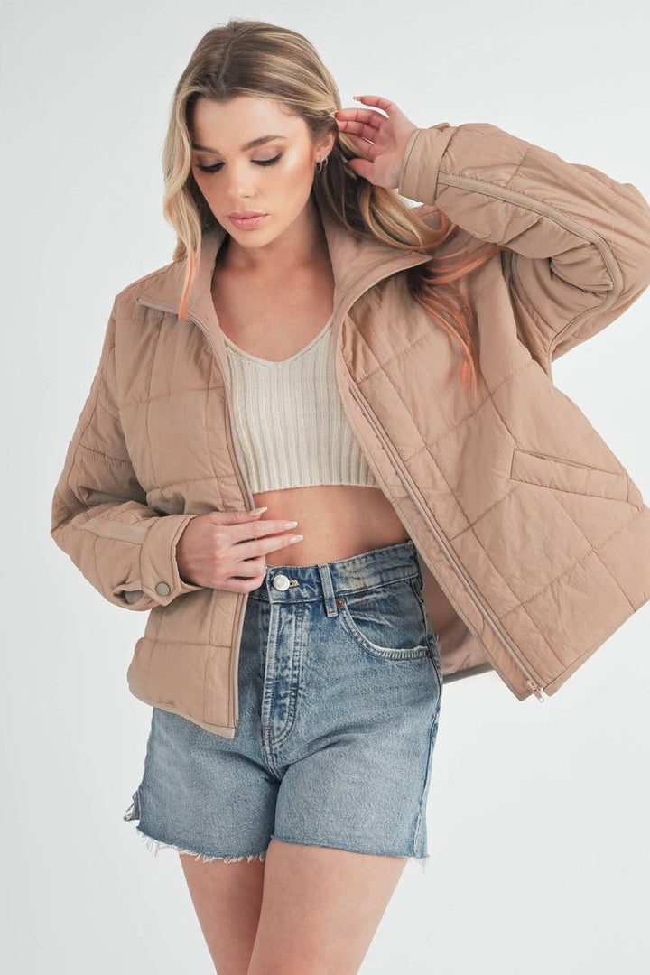 AEMI+CO - Bebe Puffer Jacket in Mauve Swoon