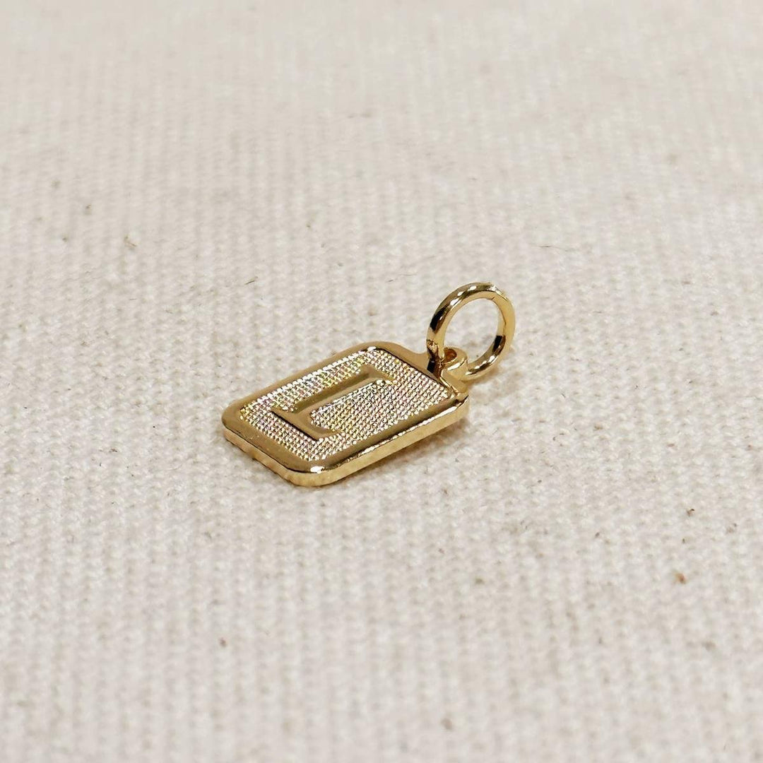 GoldFi - Textured Initial Plate Pendant in Gold Filled