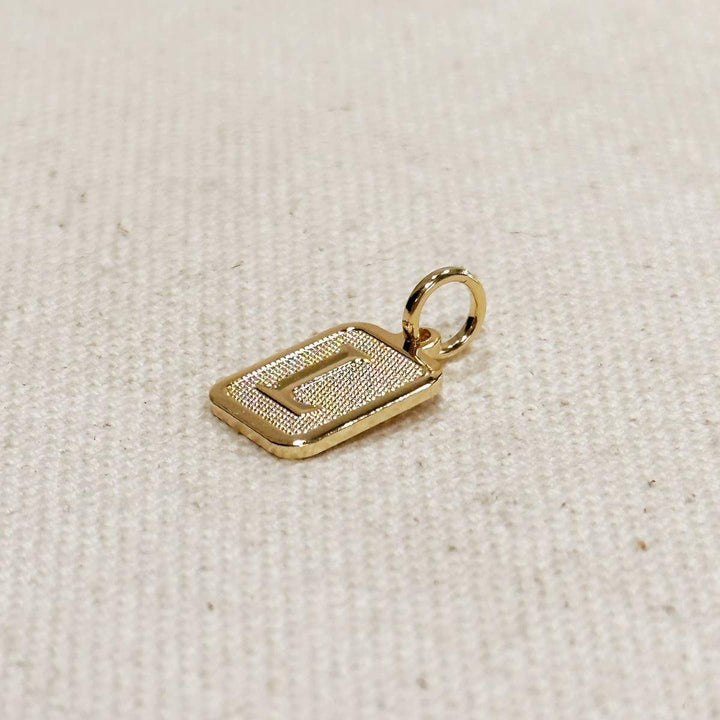 GoldFi - Textured Initial Plate Pendant in Gold Filled