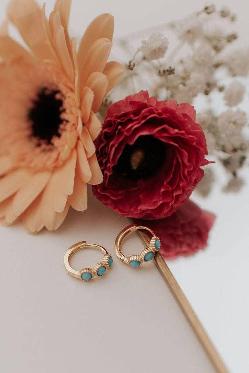 Mauve Jewelry Co. - Lainey Turquoise Hoops