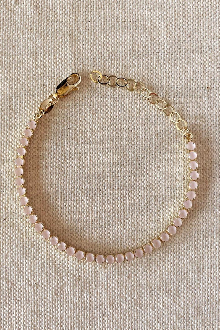 GoldFi - 18k Gold Filled 3mm Cubic Zirconia Nude Pink Bracelet