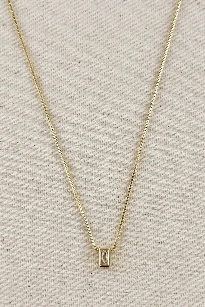 GoldFi - 18k Gold Filled Mini CZ Baguette Necklace