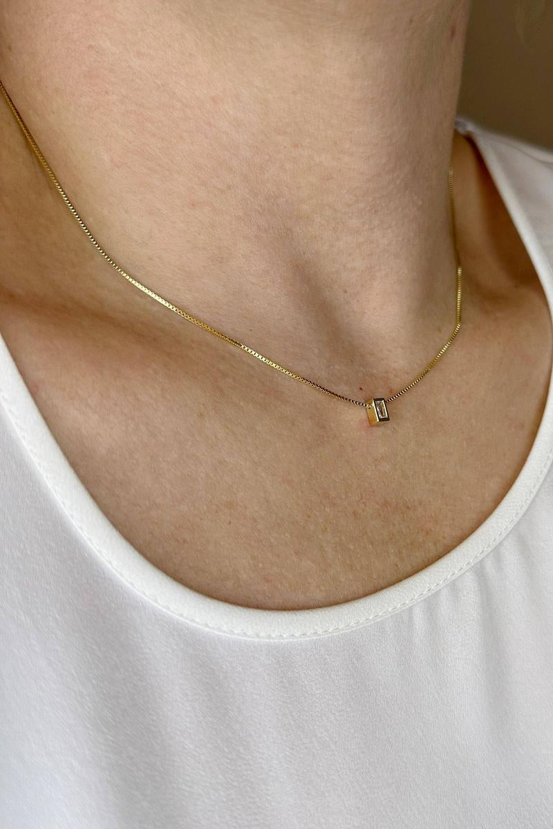 GoldFi - 18k Gold Filled Mini CZ Baguette Necklace